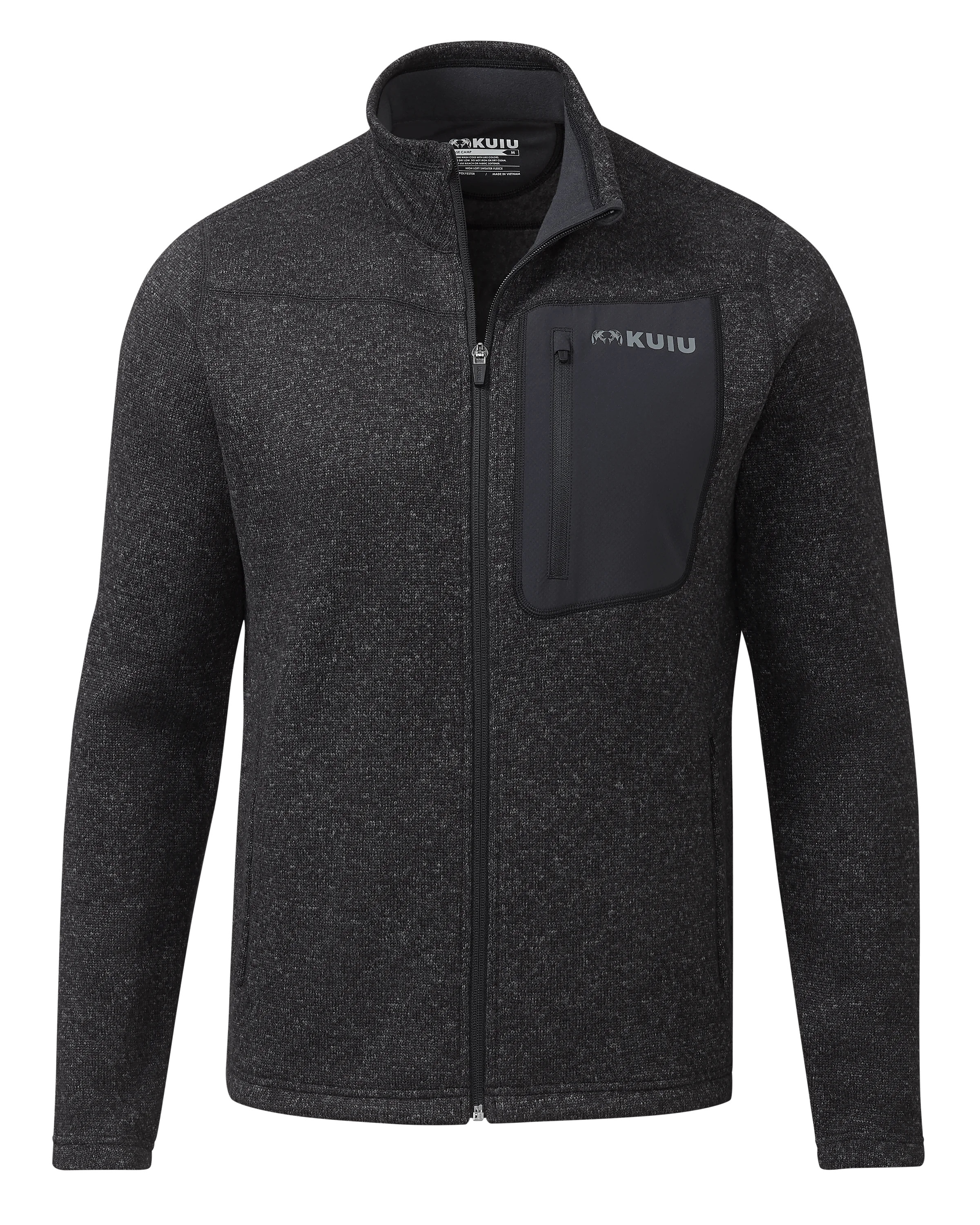 Base Camp Full Zip Sweater | Heather Black
