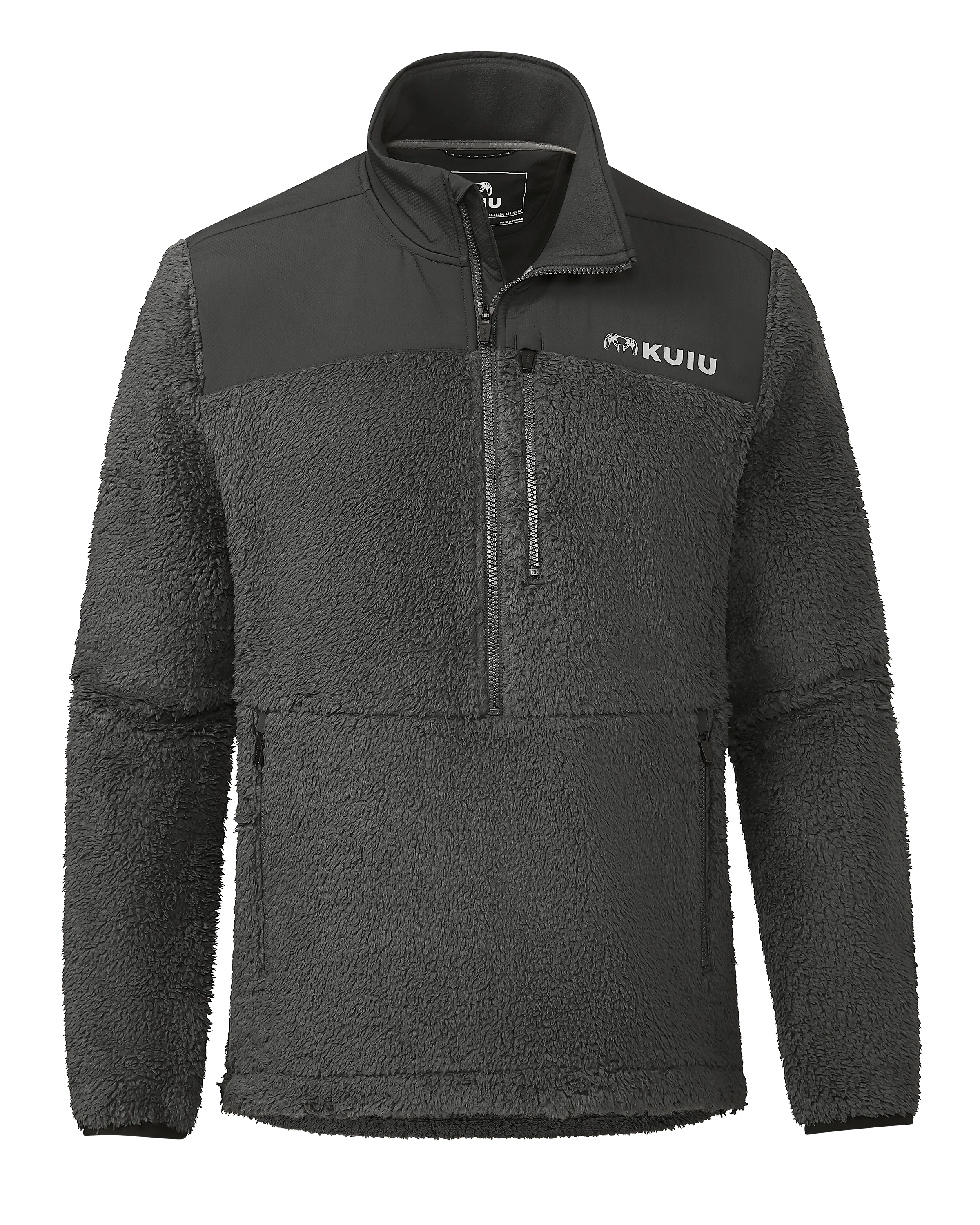 Sherpa Fleece Zip Pullover | Asphalt