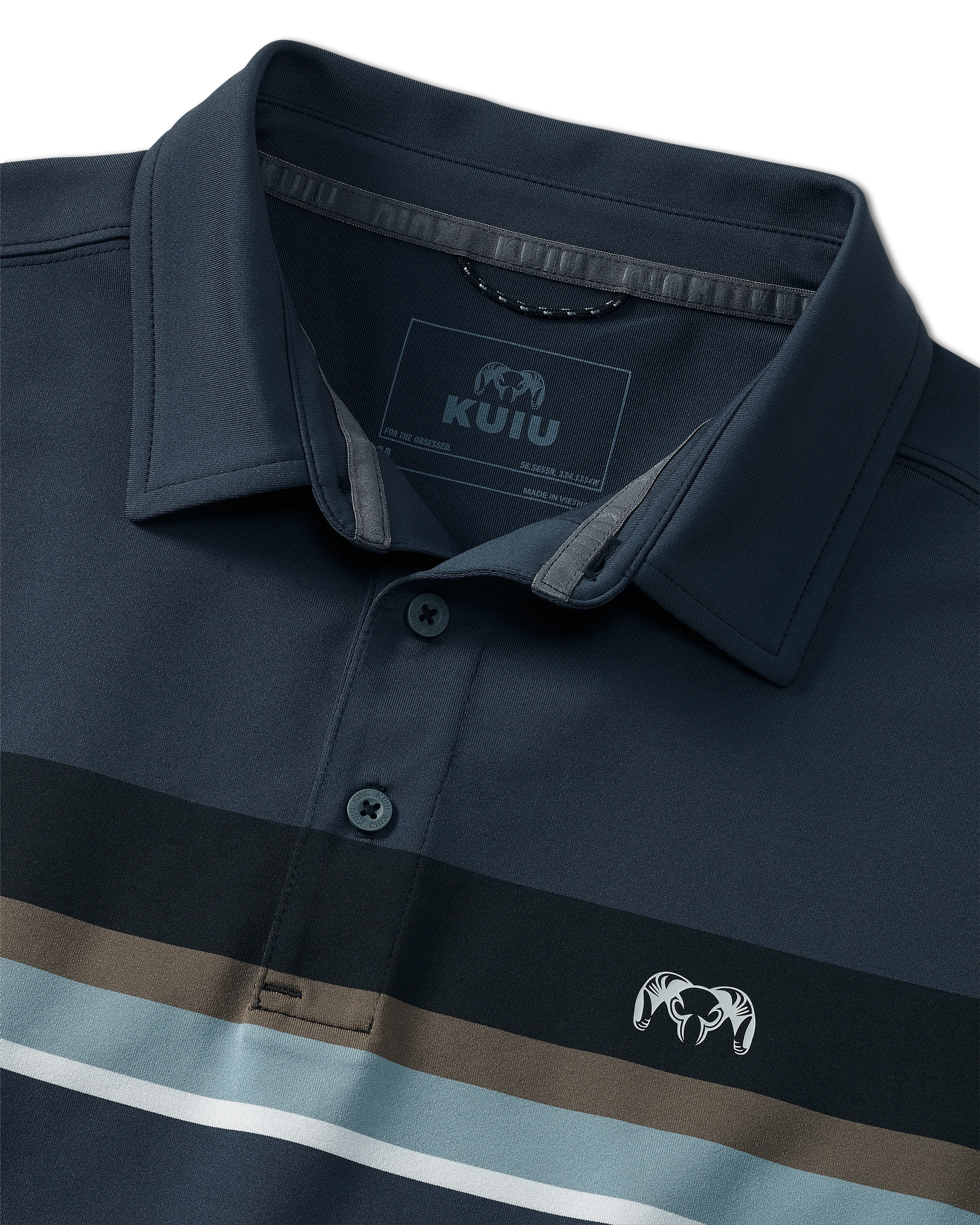 KUIU Performance Polo Stripe | Steel Blue Chest Stripe - Image 2
