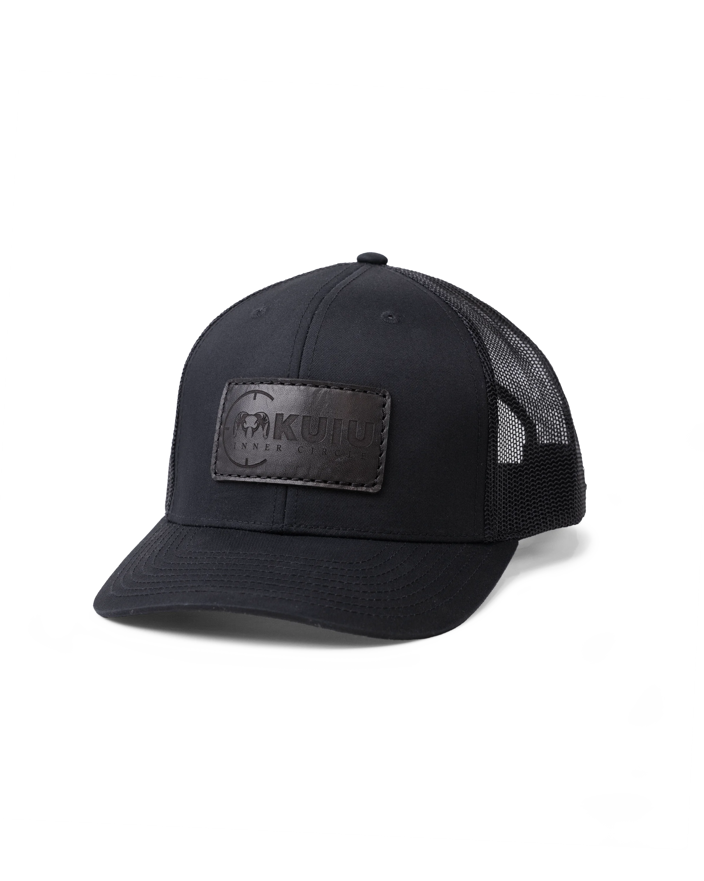 Inner Circle Leather Patch Hat | Black/Black