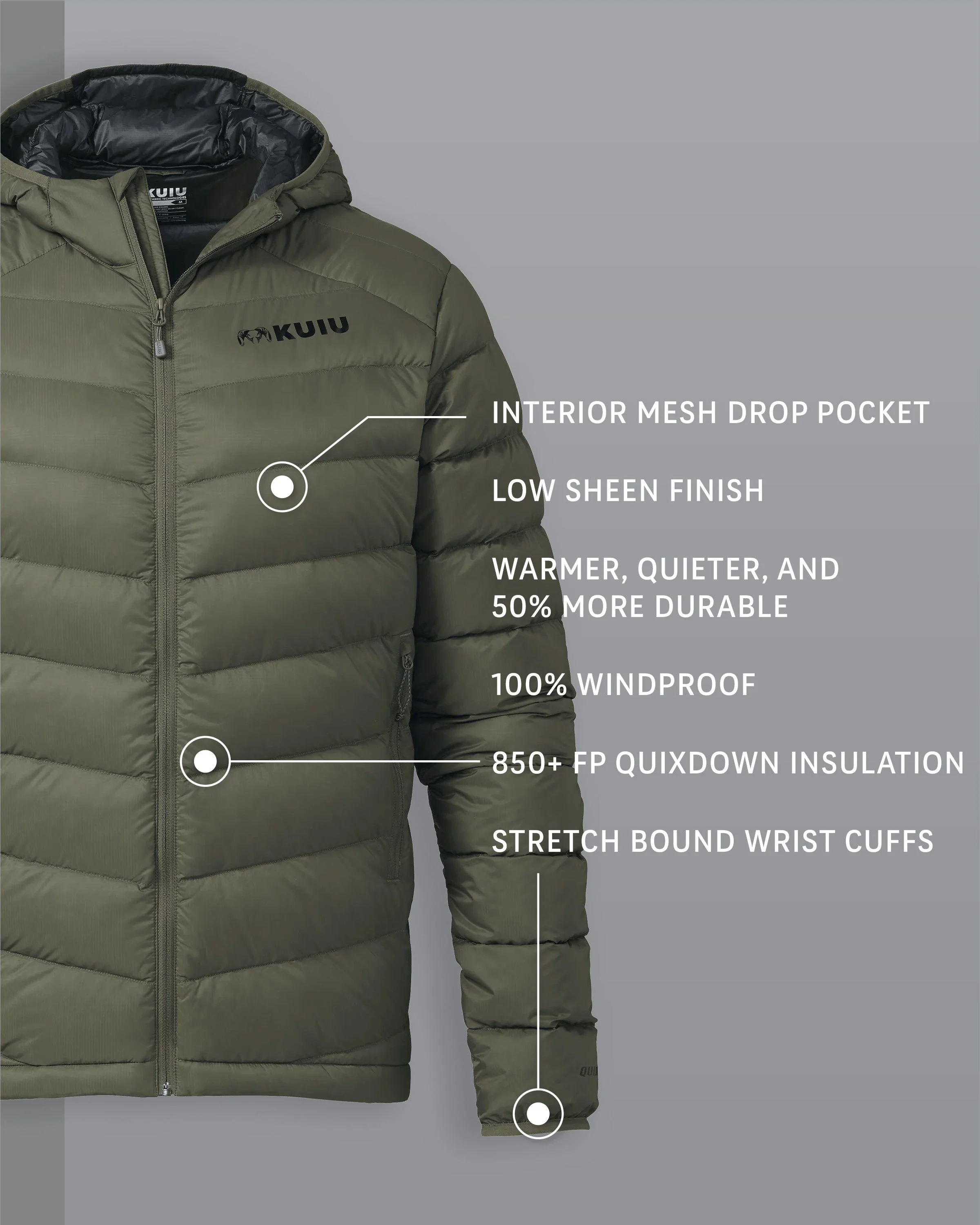 Super Down LT Hooded Jacket | Ash - Image 2